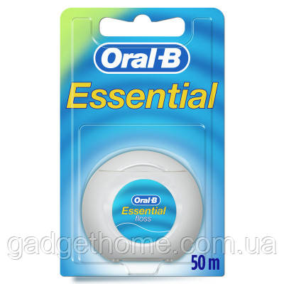ТОП! Зубна нитка Oral-B Essential floss Waxed м'ятна 50 м (3014260280772/5010622005029) - (gHome), фото 1