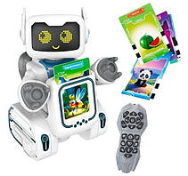 Дитячий розвиваючий розумний робот картридер з навчальними 123 картками на УКРАЇНСЬКІЙ МОВІ пісні та казки