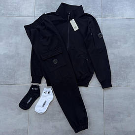 Чоловічий спортивний костюм CP Company чорний, без капюшона, на блискавці — стильний спортивний костюм для чоловіків XXL M,