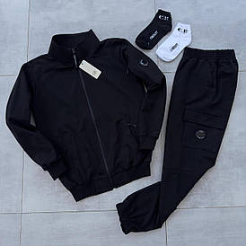 Чоловічий спортивний костюм CP Company чорний, без капюшона, на блискавці — стильний спортивний костюм для чоловіків XXL XL