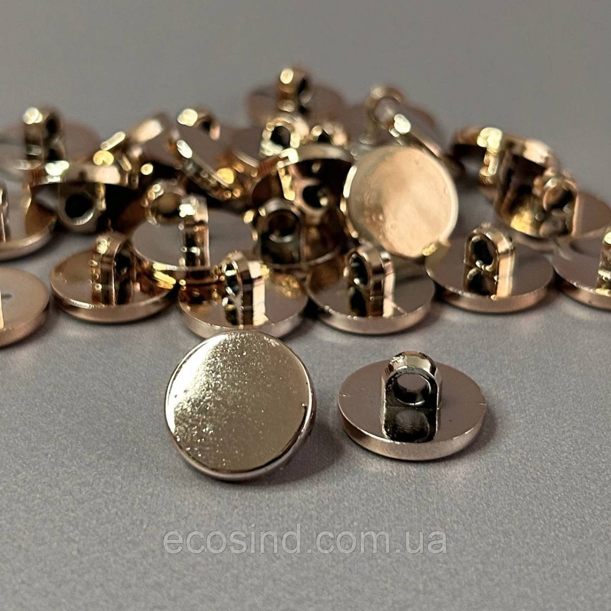10 шт. - Ґудзики блузкові на ніжці Ø-15мм, Золото, фото 1