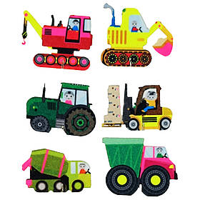 Набір фетрових фігурок на підставці "Машинки" Книжковий хмарочос 180151, Toyman