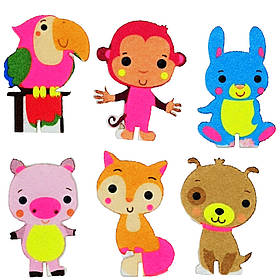 Набір фетрових фігурок на підставці "Дружні тваринки" Книжковий хмарочос 180168, Toyman