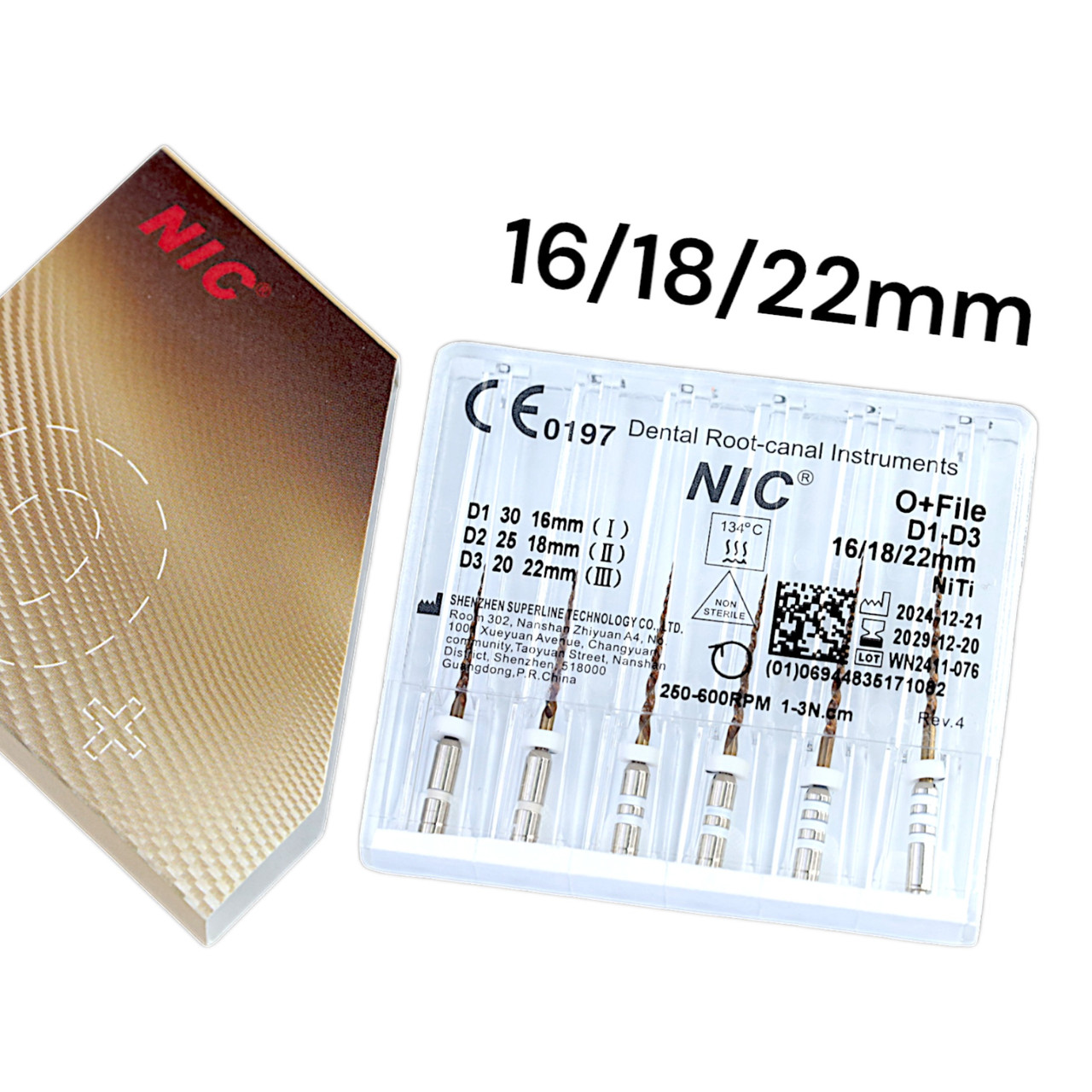 Файли для ендомотора НІК О+ для переліковування (O+ File NIC) ретрит 6шт уп