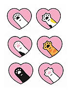 Вафельна картинка Лапи котиків в серці