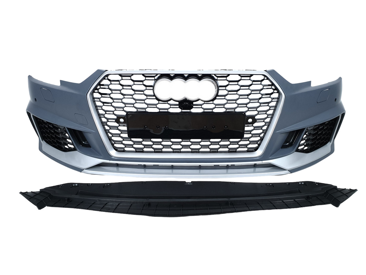 Передній бампер ( в стилі RS4 без радарів V2 ) на Audi A4 B9 2015-2019 року