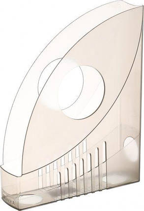 Лоток для документів вертикальний прозорий з малою передньою стінкою, Лоток настільний для паперів, фото 1