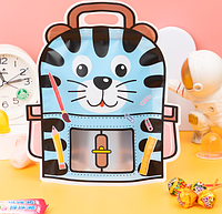 Пакет Тигр фігурний 28х24х6 см блакитний для солодощів із зіп застібкою zip Великий з ручкою подарунковий