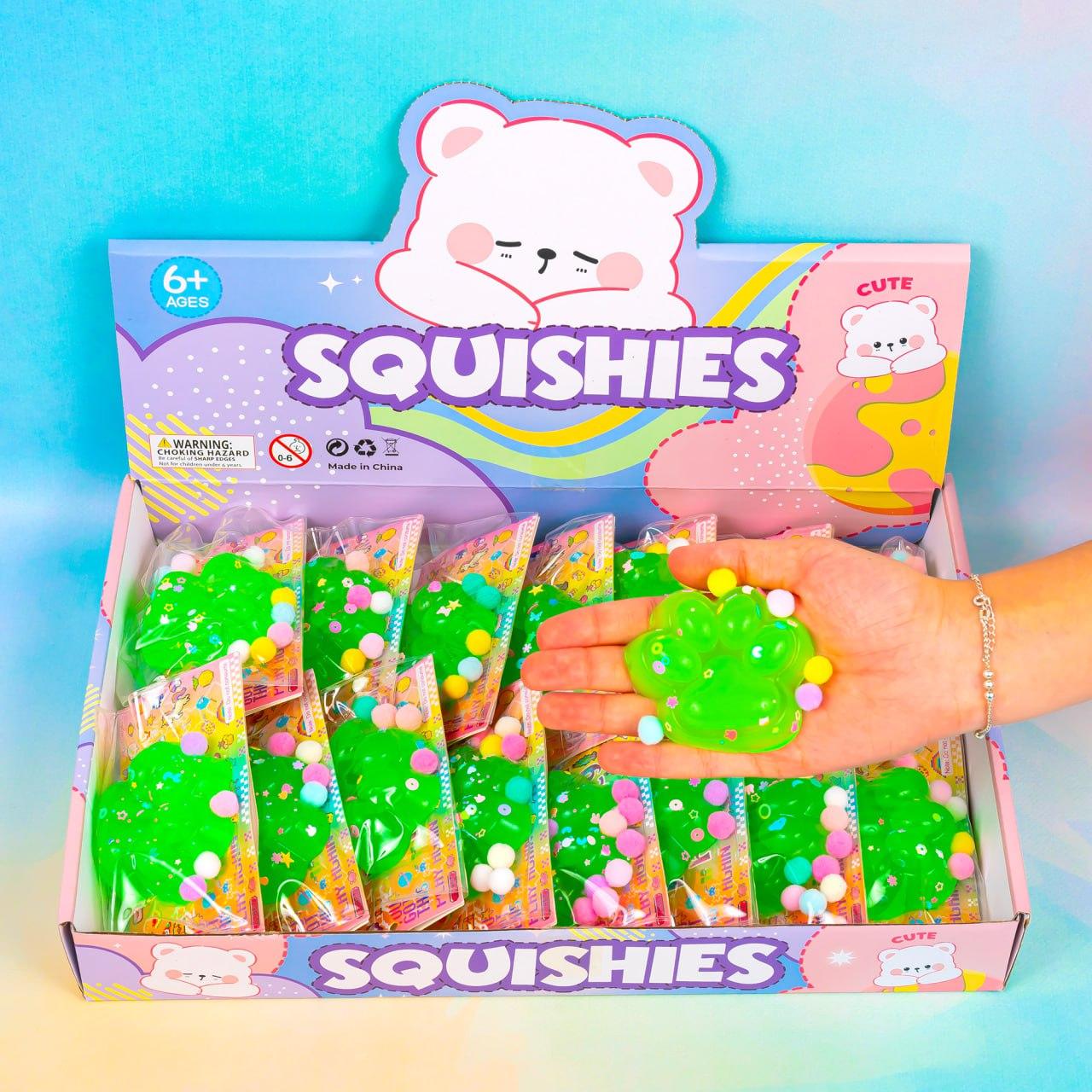 Іграшка антистрес Лапки флуоресцентна, 7 см 16 шт упаковка