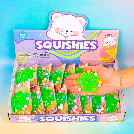 Іграшка антистрес Лапки флуоресцентна, 7 см 16 шт упаковка, фото 1