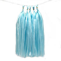 Пензлики тасел паперові гірлянди 5 шт 35 см блакитний