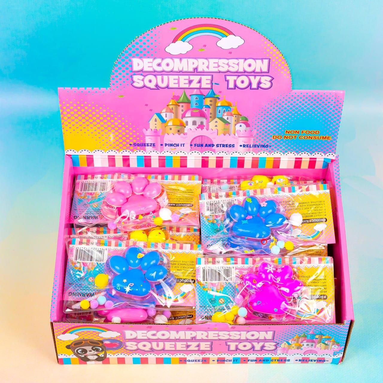 Іграшка антистрес Лапки сяючі, 7 см 16 шт упаковка