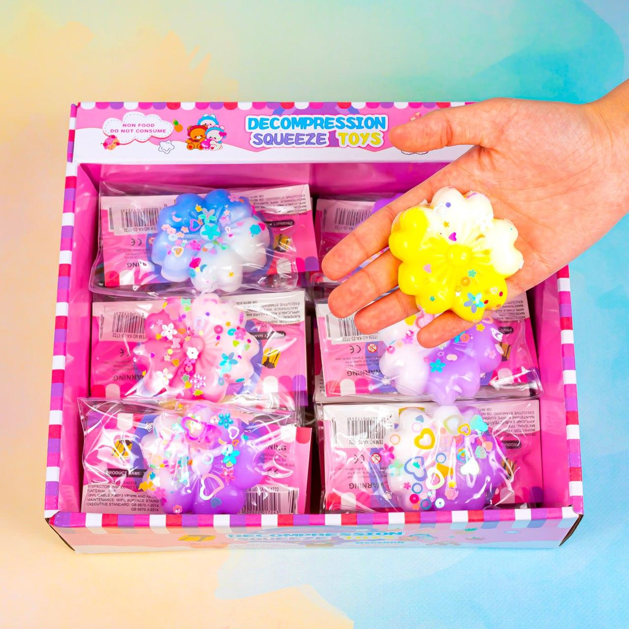 Іграшка антистрес Квітка з присипкою, 7 см 16 шт упаковка