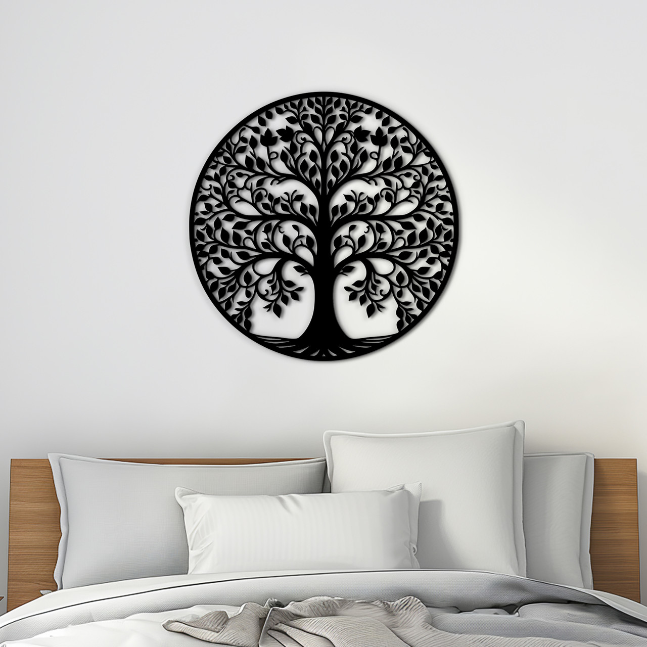 Картина лофт настінний декор для дому Квітуче дерево життя 20x20 см Woodyard (17040--20x20), фото 1