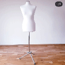 Манекен Кравецький пінопластовий Жіночий 34-36 \ 40-42 \ XS S  Чорний  Білийна дерев'яній ножці , для шиття, фото 6