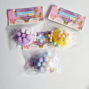 Іграшка антистрес Десерт з присипкою, 6 см 16 шт упаковка, фото 2