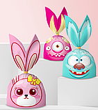 Пакети дитячі Ушастики Брак асорті поліетиленові з вушками зав'язками подарункові для солодощів 22х13 см 10 шт, фото 3