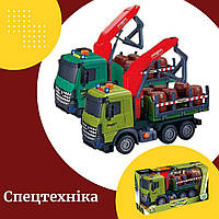 Дитяча сучасна спецтехніка Іграшкова інерційна вантажівка Реалістична машинка звуки проблискові маячки
