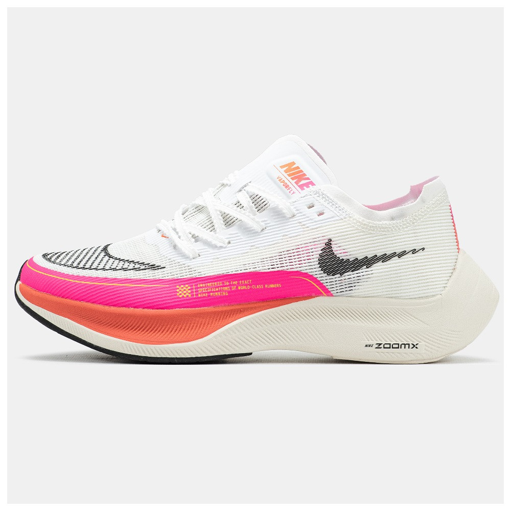Жіночі кросівки Nike Air Zoom VaporFly White Pink, рожево-білі кросівки найк аір зум вапорфлай