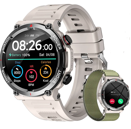 Смарт-годинник Blackview W50 Khaki 1.39" Display 360*360 Чіп ATS3085L IP68, фото 1