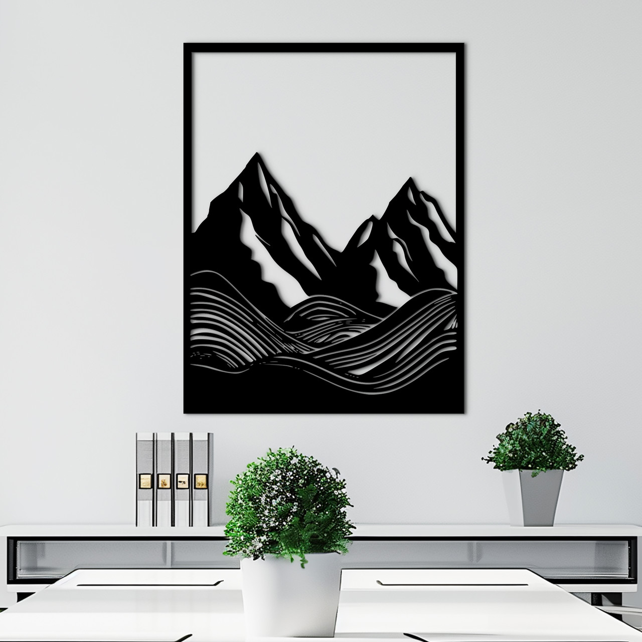 Інтер'єрна картина на стіну декор в кімнату Динаміка гір стиль мініімалізм 30x23 см Woodyard (17068--30x23), фото 1
