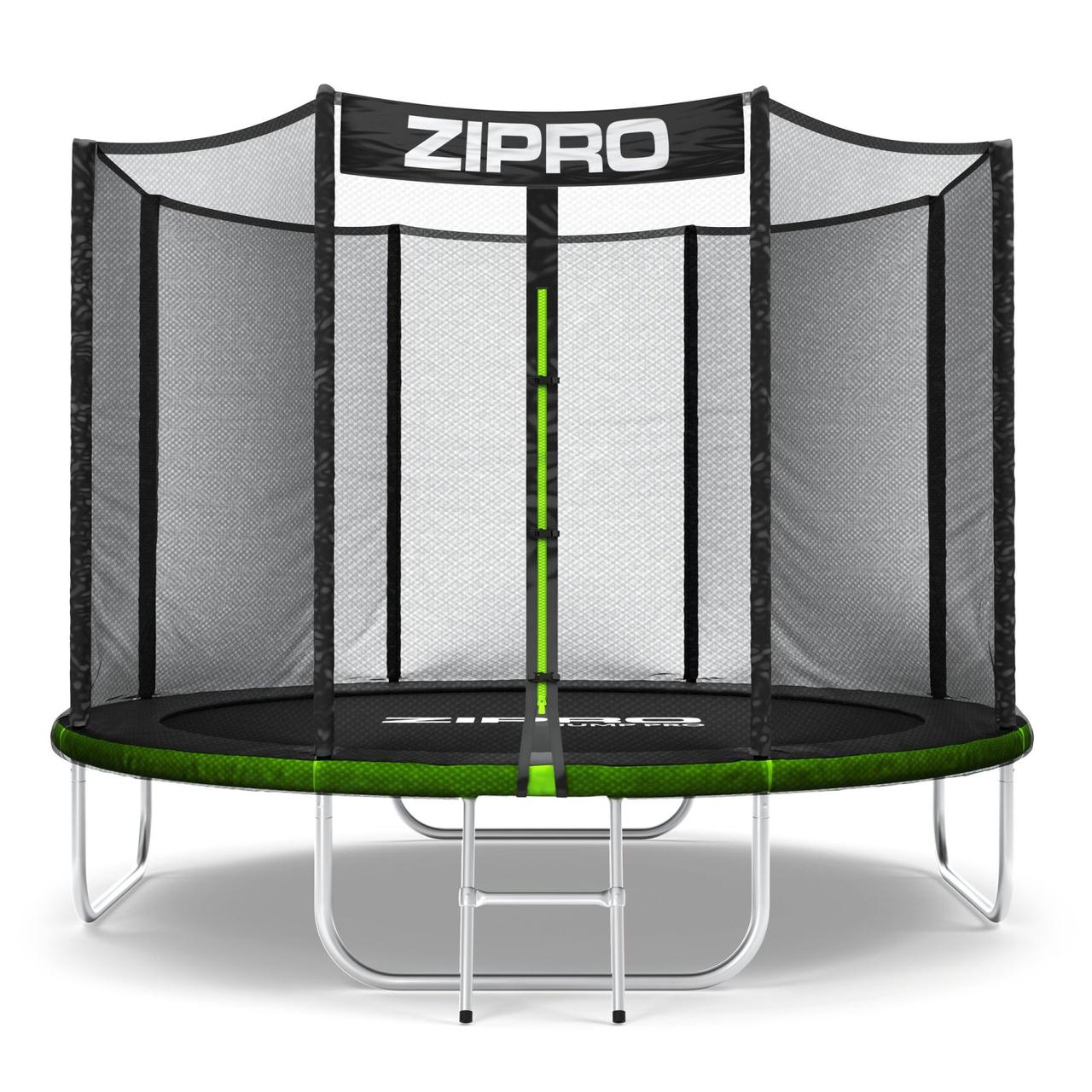 Батут Zipro Jump Pro з зовнішньою сіткою 8 футів 252 см чорно-зелений, фото 1