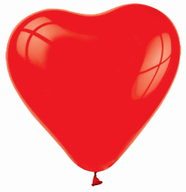 Кулька 15"/38 серце латекс червоний пастель ТМ "Globos" Іспанія однотоннний шт.