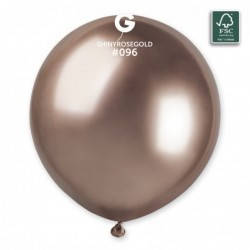 Кулька 19"/48 Shiny Rosegold ріже золото 096 хром латекс однотонній ТМ "Gemar" шт.