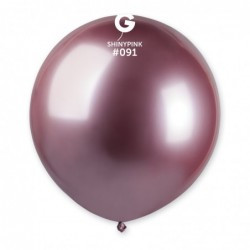 Кулька 19"/48 Shiny Pink рожевий 091 хром латекс однотоннний ТМ "Gemar" шт.