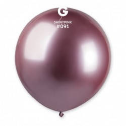Кулька 19"/48 Shiny Pink рожевий 091 хром латекс однотоннний ТМ "Gemar" шт.