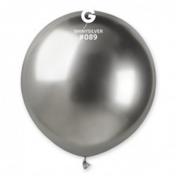 Кулька 19"/48 Shiny Silver срібний 089 хром латекс однотоннний ТМ "Gemar" шт.