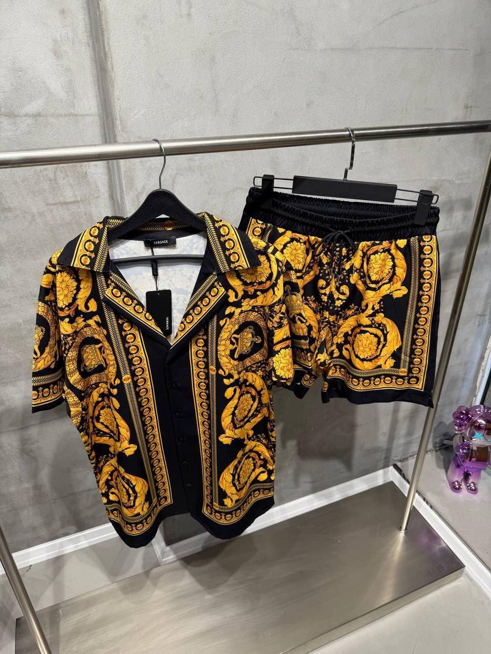 Чоловічий літній костюм Versace сорочка та шорти CK8940, фото 1