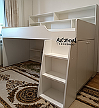 Ліжко дитяче горище Малюк із надбудовою і сходами ST-788-1, фото 6
