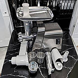 М'ясорубка з соковижималкою Rainberg 3000 Вт електром'ясорубка з насадками для нарізки овочів побутова реверс, фото 3