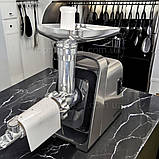 М'ясорубка з соковижималкою Rainberg 3000 Вт електром'ясорубка з насадками для нарізки овочів побутова реверс, фото 4