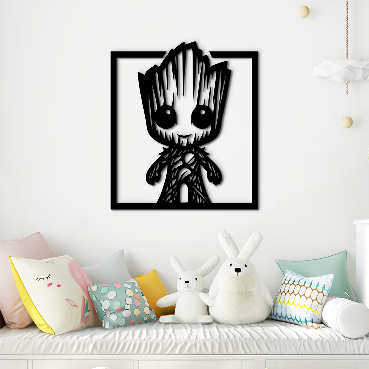 Декор в кімнату дерев'яна картина на стіну Маленький Грут стиль мінімалізм 20x23 см Woodyard (17098--20x23), фото 1