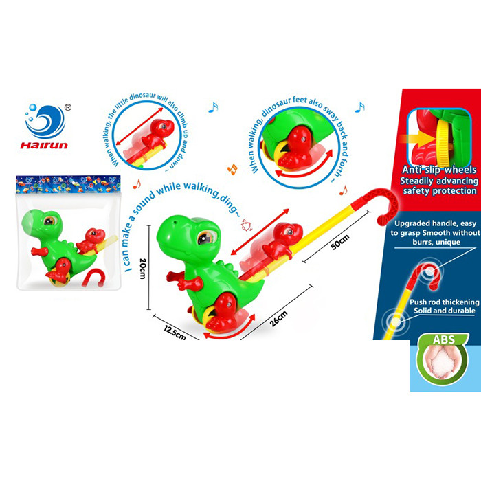 Каталка 0536 (72шт) 26см, на палці, 50см, динозавр, рухливі деталі, в пакеті, 35-29,5-12см, фото 1