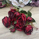 Штучні квіти Букет композиції півоній із бутонами 30 см марсал, фото 2