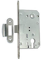 Замок для міжкімнатних дверей USK 410C PVC 85*50 із зворотньою планкою 82*30,Нікель