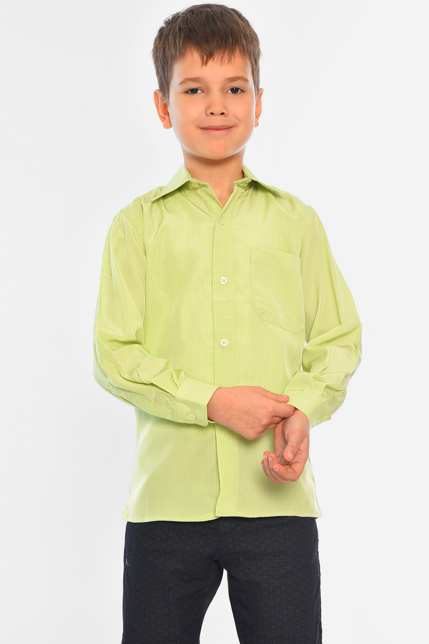 Рубашка детская мальчик салатовая 141082L - фото 1 - id-p2493047797