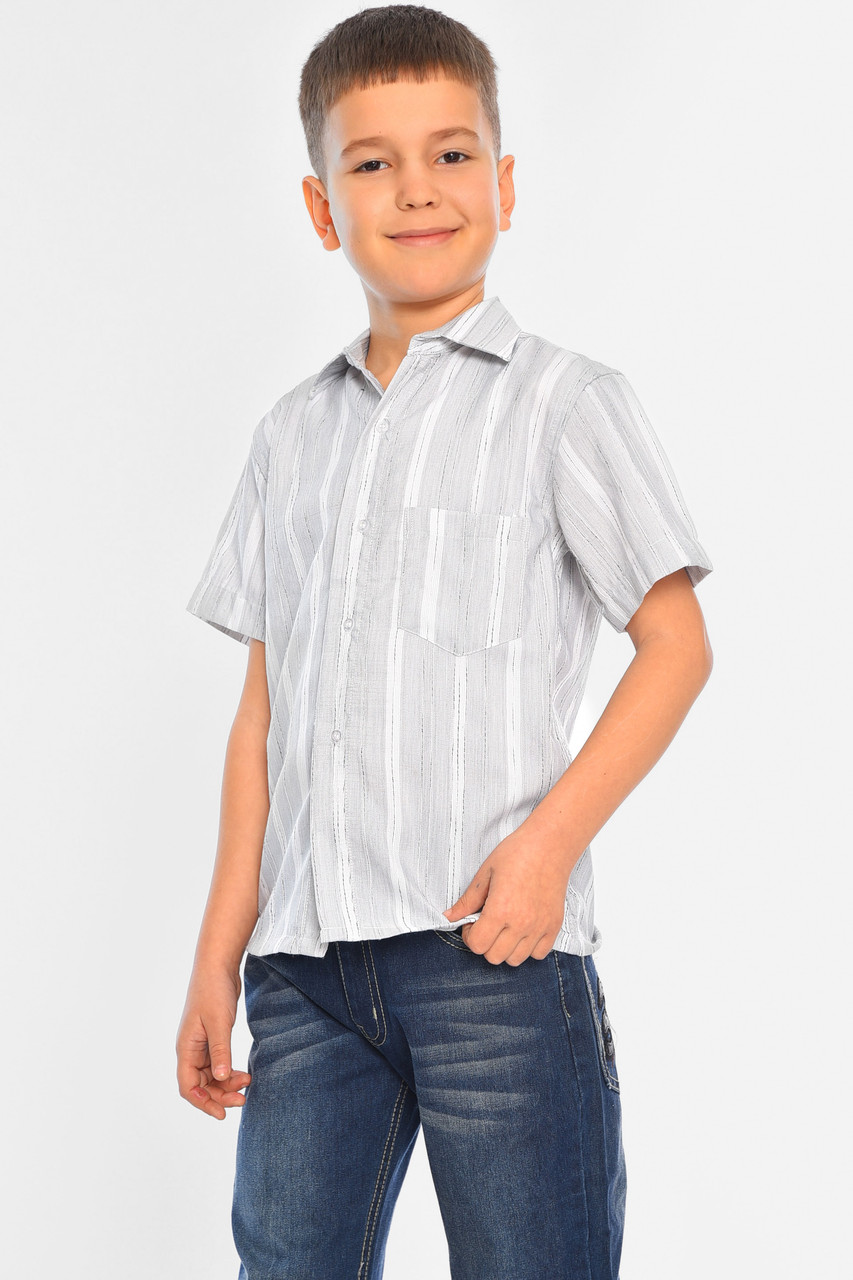 Рубашка детская мальчик серая 148481L - фото 1 - id-p2493047862