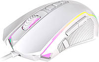 RedRagon M910-W - Ігрова миша, RGB Backlit - 8000 DPI, 9 програмованих кнопок, кнопка Fire для Windows/Mac - Біла