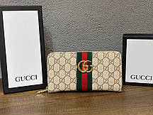 Жіночий стильний гаманець на змійці Gucci (гуртом/роздріб)