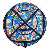 Тюбінг для катання 100 см "Новий рік" (Оксфорд, ПВХ) — надувні санки ватрушка для снігу та гірки, зимові тюбін, фото 6