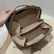 Жіноча коричнева шкіряна косметичка Louis Vuitton Toilet Dopp Kit Pouch Eclipse Луї Віттон несесер LV, фото 4