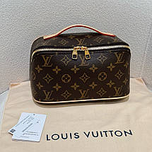 Жіноча коричнева шкіряна косметичка Louis Vuitton Toilet Dopp Kit Pouch Eclipse Луї Віттон несесер LV, фото 5