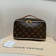 Жіноча коричнева шкіряна косметичка Louis Vuitton Toilet Dopp Kit Pouch Eclipse Луї Віттон несесер LV, фото 6