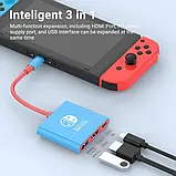 Адаптер HUB 3in1 USB-C на USB 3.0 HDMI USB-C для Nintendo Switch, NoteBook, фото 3