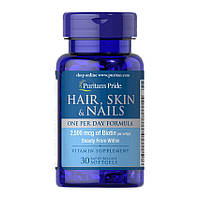 Комплекс для волосся, шкіри та нігтів Puritan's Pride Hair, Skin & Nails One Per Day Formula 30 softgels