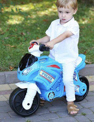 Дитяча каталка толокар мотоцикл хлопчикові Ігровий мопед світить фари звук мотора Бегобайк для розвитку балансу